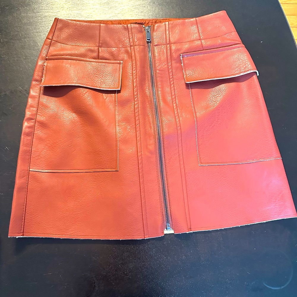 Size S Brown Leather Skirt